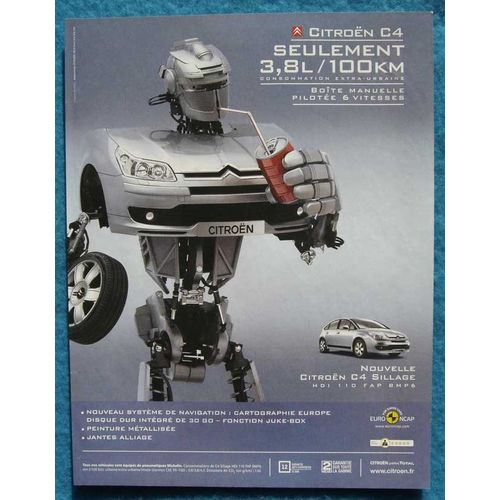 Publicité Papier - Voiture Citroën C4 Sillage De 2007
