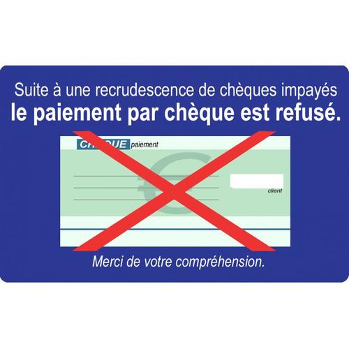Paiement Par Chèques Refusés - 15x9.2cm - Sticker/Autocollant