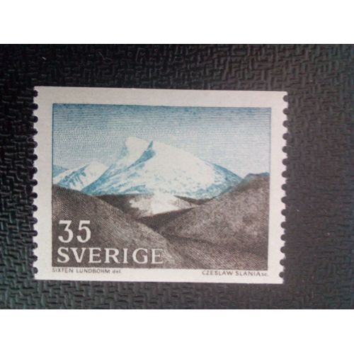 Timbre Suede Yt 558 Tombé (Paysage Fjäll) Dans Le Nord-Ouest De La Suède 1967 ( 61004 )