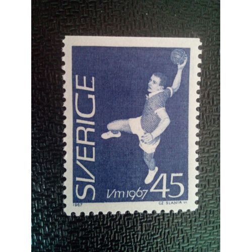 Timbre Suede Yt 554a Championnats Du Monde De Handball 1967 ( 61004 )