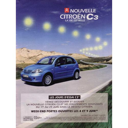 Publicité Papier - Voiture Citroën C3 De 2002