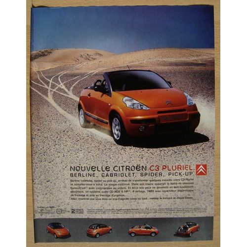 Publicité Papier - Voiture Citroën C3 De 2003