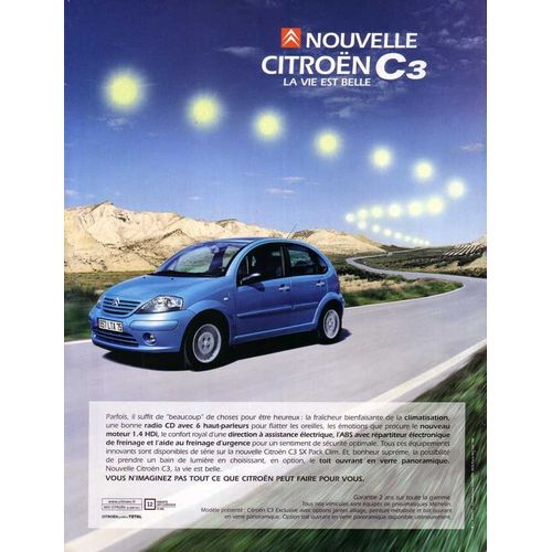 Publicité Papier - Voiture Citroën C3 De 2003