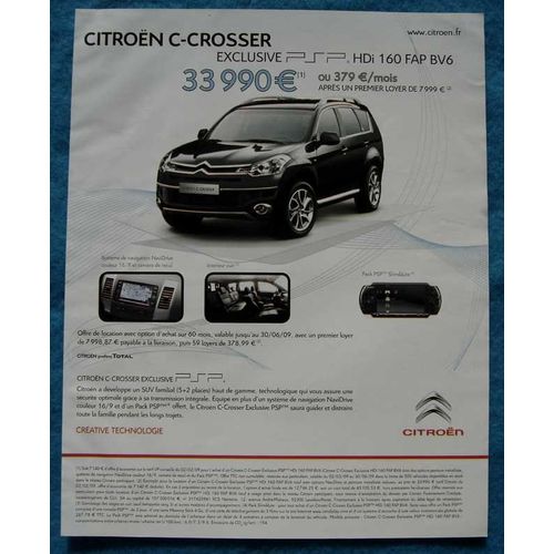 Publicité Papier - Voiture Citroën C-Crosser De 2009