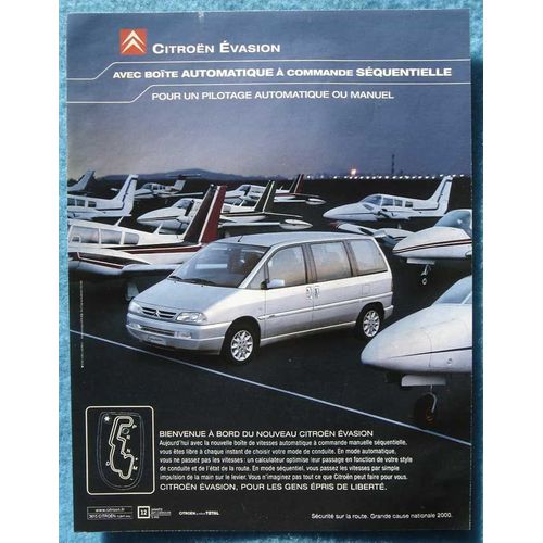 Publicité Papier - Voiture Citroën Évasion De 2000