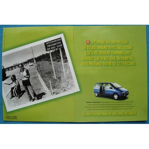 Publicité Papier - Voiture Citroën Évasion Turbo Diesel De 1994
