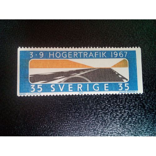 Timbre Suede Yt 572a Circulation À Droite 1967 ( 61004 )