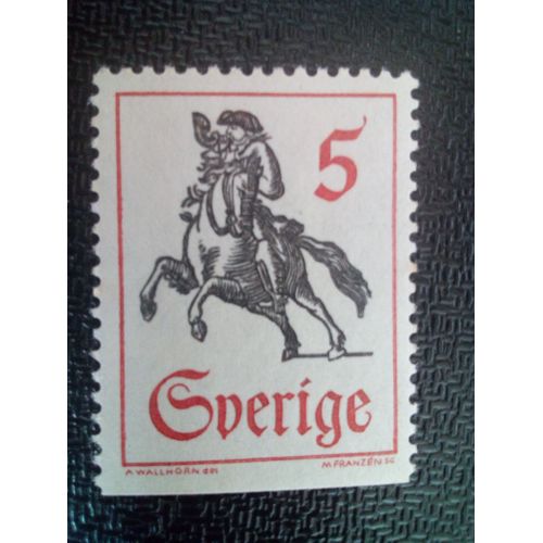 Timbre Suede Yt 574b Post-Cavalier Du Xviiie Siècle 1967 ( 61004 )