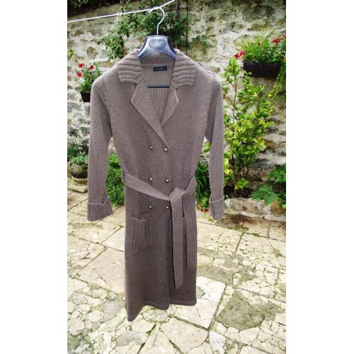 Manteau Neuf En Lainage Ikks Couleur Taupe Taille S.