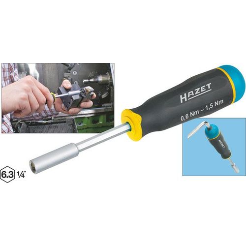 Hazet Tournevis dynamométrique - Tolérance: 10% - Hexagone creux 6,3 (1/4 pouce) - Nm min.-max.: 0.6 - 1.5 - Nombre d'outils: 3 - 6001-1.5/3