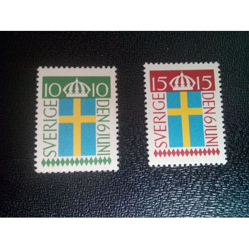 Timbre Suede Yt 397 - 398 Séries: Drapeau Suédois 1955 ( 61004 )