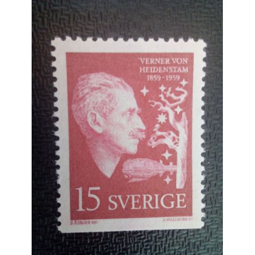 Timbre Suede Yt 440b Carl Gustaf Verner Von Heidenstam (1859-1940) 1959 ( 61004 )