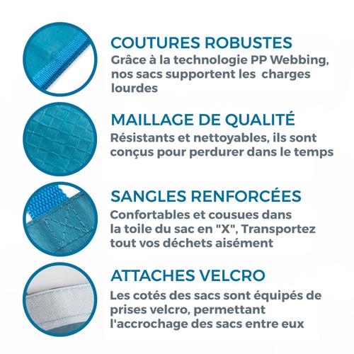 JanaaPoubelle Tri Sélectif {Design} Pack De 3 Sacs De Recyclage Pour Le Tri  Sélectif De Vos Déchets En Verre, Plastique (40l) Et Papier.