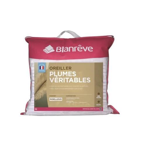 Blanreve Lot De 2 Oreillers Plumes - 60x60 Cm