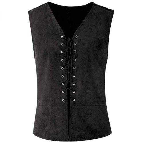 Envoie De France Gilet Homme Chevalier Steampunk Victorien Renaissance Médiéval Gothique Rétro Vintage Sans Manche Fête Lacet Col V Halloween