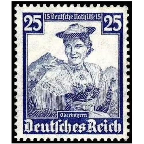 Allemagne, 3ème Reich 1935, Beau Timbre Yvert 554, Costume Et Coiffe De Haute Bavière, Neuf* -