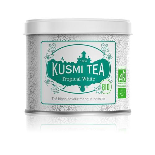 Kusmi Tea - Tropical White Bio - Thé Blanc Saveur Mangue Passion - Boîte 90g