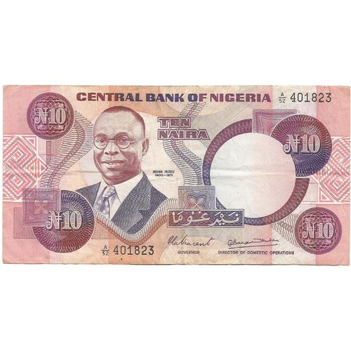 Billet 10 Naira Nigéria