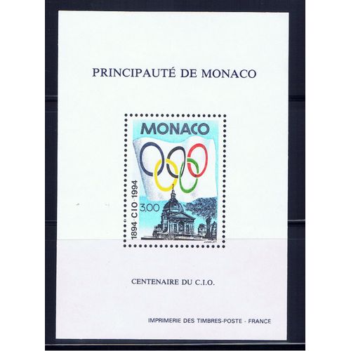 Monaco Bloc Spécial #24 Centenaire Du Cio - Neuf** Luxe - Rare