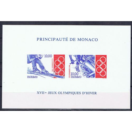 Monaco Jeux Olympiques 1994 Bloc Feuillet 63 Non Dentelé
