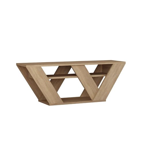Meuble Tv Design Pipralla - L. 110 X H. 40 Cm - Marron Chêne