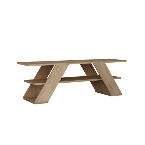 Meuble Tv Design Farfalla - L. 120 X H. 40 Cm - Marron Chêne