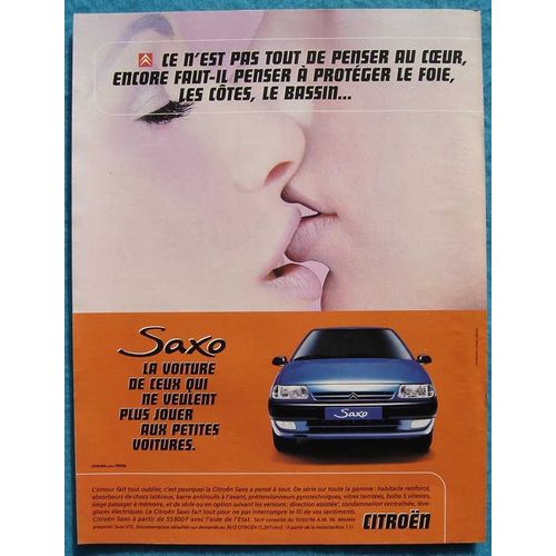 Publicité Papier - Voiture Citroën Saxo De 1996