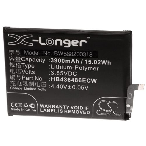 Vhbw Batterie Compatible Avec Huawei Rne-L22j, Rne-L23, Rne-Lx1, Rne-Lx2, Rne-Lx3 Smartphone (3900mah, 3,85v, Li-Polymère)