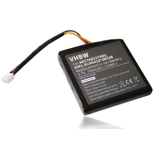 vhbw Batterie remplacement pour TomTom 6027A0117401, KM1, XLHS416*08338 pour appareil GPS de navigation (700mAh, 3,7V, Li-ion)