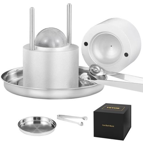 Presse À Glaçons - Vevor - Moule À Glaçon Rond Ronds Moule À Glaçon Alu Bac À Glaçon Sphère 61 Mm Argent