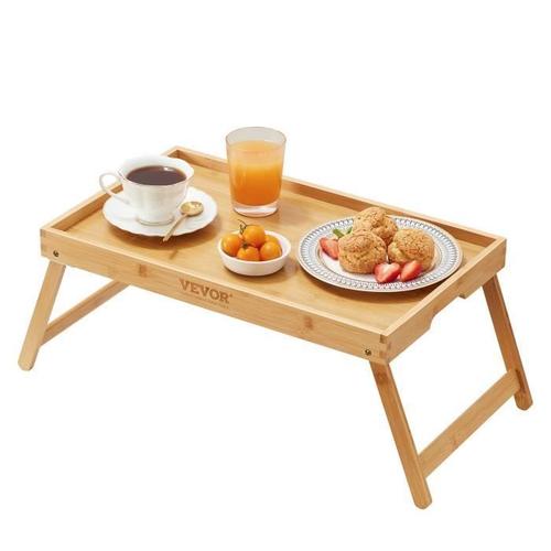 Plateau De Lit - Vevor - Plateau De Service Pour Petit-Déjeuner Table De Lit Pieds Repliables 50x30 Cm