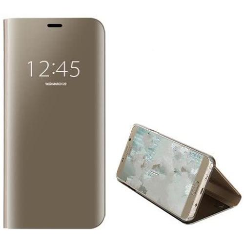 Miroir Placage Flip Coque Pour Samsung Galaxy J6 2018 (Or)