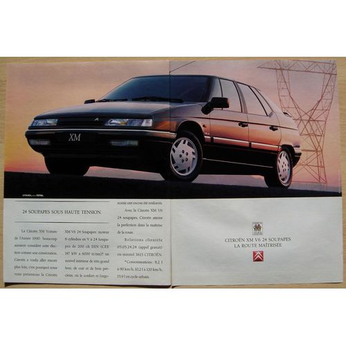 Publicité Papier - Voiture Citroën X M V6 24s De 1990