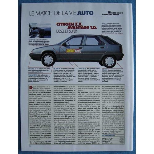 Publicité Papier - Voiture Citroën Z.X. Avantage T.D. De 1992