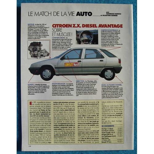 Publicité Papier - Voiture Citroën Z.X. Diesel Avantage De 1991