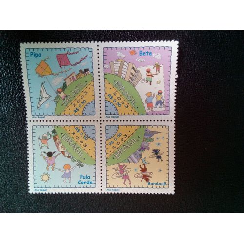 Timbre Bresil Yt 2845 A 2848 Séries: Jeux Et Jouets 2003 ( 81004 )