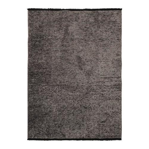 MILANO - Tapis tissé plat coton noir et reflet lumière anthracite 160x230 160x230cm Gris