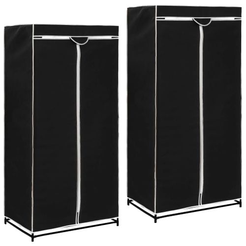 Vidaxl 2 Pcs Garde-Robes Noir 75x50x160 Cm