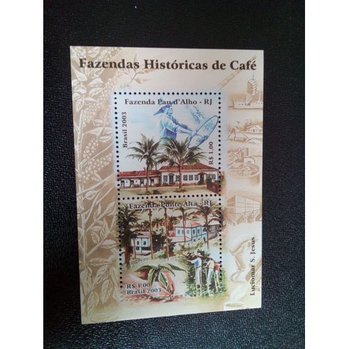 Timbre Bresil Yt Bf 118 Production De Café Dans Les Fermes Historiques 2003 ( 81004 )