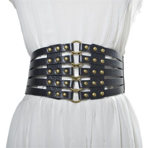 Envoie De France Serre Taille Ceinture Femme Fille Large Punk Rock Gothique Noir Marron Steampunk Pink Victorien Médiéval Bronze Anneaux