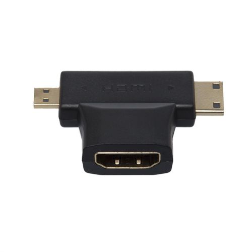 APM - Adaptateur HDMI - HDMI femelle pour 19 pin mini HDMI Type C, 19 pin micro HDMI Type D mâle - noir