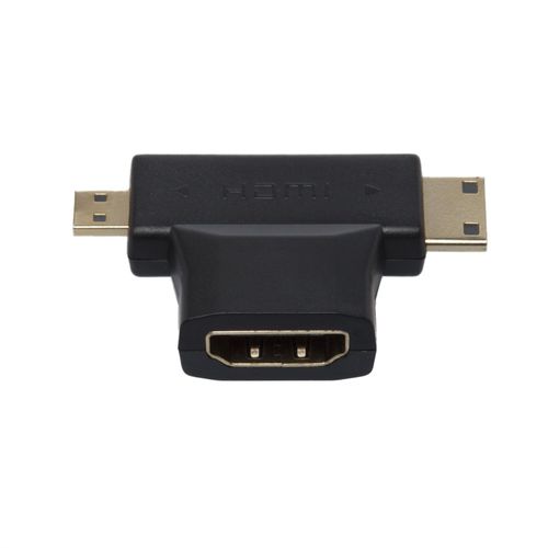 APM - Adaptateur HDMI - HDMI femelle pour HDMI mini, HDMI micro mâle - noir