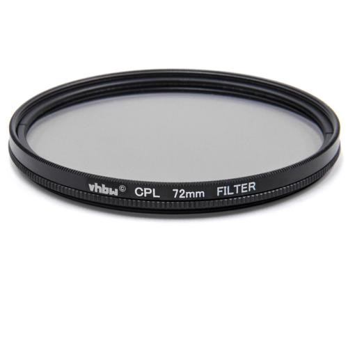 vhbw Filtre polarisant universel pour les objectifs d'appareil photo 72mm - Polariseur circulaire (CPL), noir