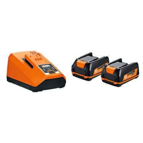 Set de démarrage 12V 2 batteries 3Ah + 1 chargeur rapide FEIN