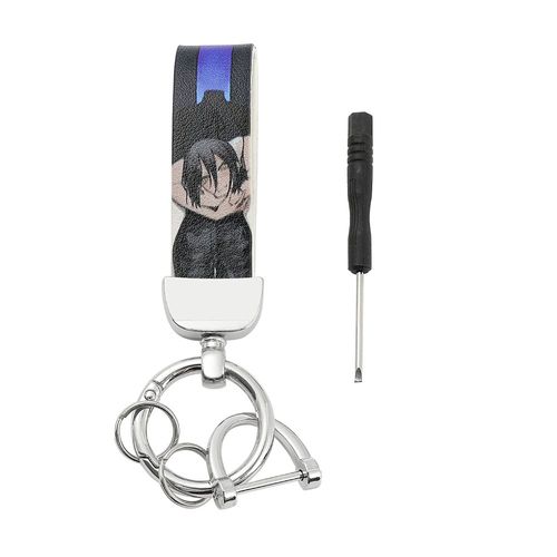 Porte-Clés En Cuir Pour Hommes, Dessin Animé, Tronçonneuse, Badge En Cuir, Pendentif Denji Pochita, Boucle, Accessoires De Voiture