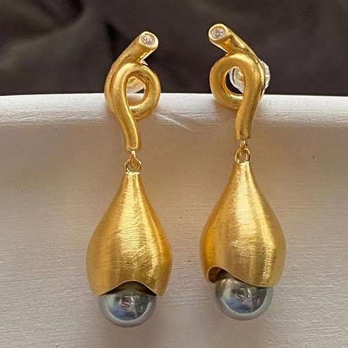 Bilandi-Boucles D'oreilles Géométriques En Argent 925 Pour Femme Et Fille, Accessoires En Métal Gris, Perle Optique, Documents Dorés