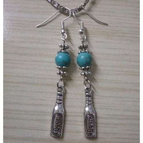 Envoi Rapide! Boucles D'oreilles En Alliage Vintage Pour Femmes, 20 Paires, Bouteilles De Bière, Breloques, Goutte D'eau, Bijoux À Faire Soi-Même