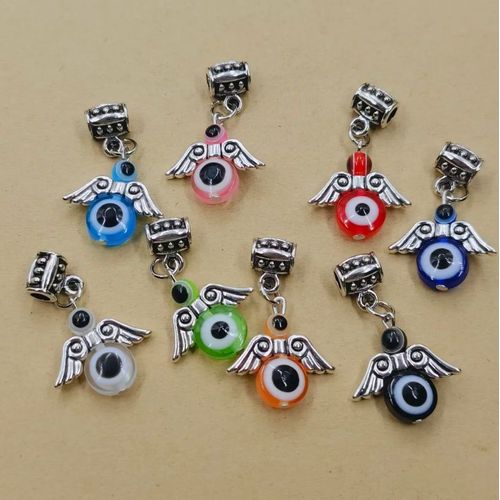 Pendentif Mauvais ?il Grec Turc Avec Ange Panoramique, Breloques Mixtes, Accessoires De Bijoux, Résultats De Direction, 20 Pièces