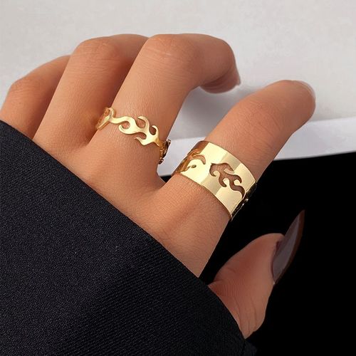 Ensemble D'anneaux De Documents En Or Perle Pour Femmes, Matiques Papillon Vintage, Bague Coeur Géométrique, Bijoux Évidés, Accessoires Chimkpop