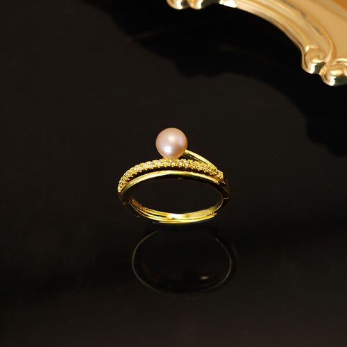 Bague En Cristal Mosaïque Dense Pour Femme, Perle Dorée, Couronne, Breloque Esthétique, Bijoux De Mariage, Accessoires De Mode, Cadeaux
